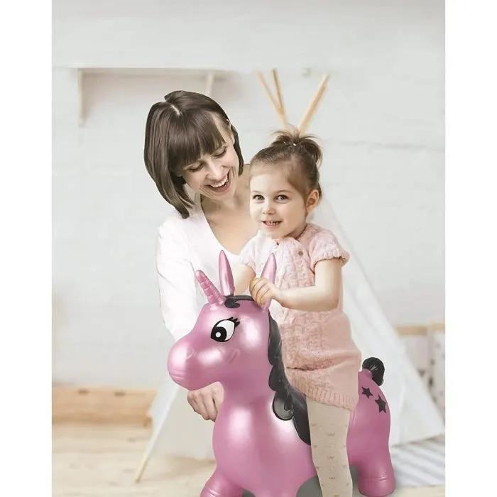LEXIBOOK - Licorne Sauteuse Gonflable Rose - 3 ans et +-2