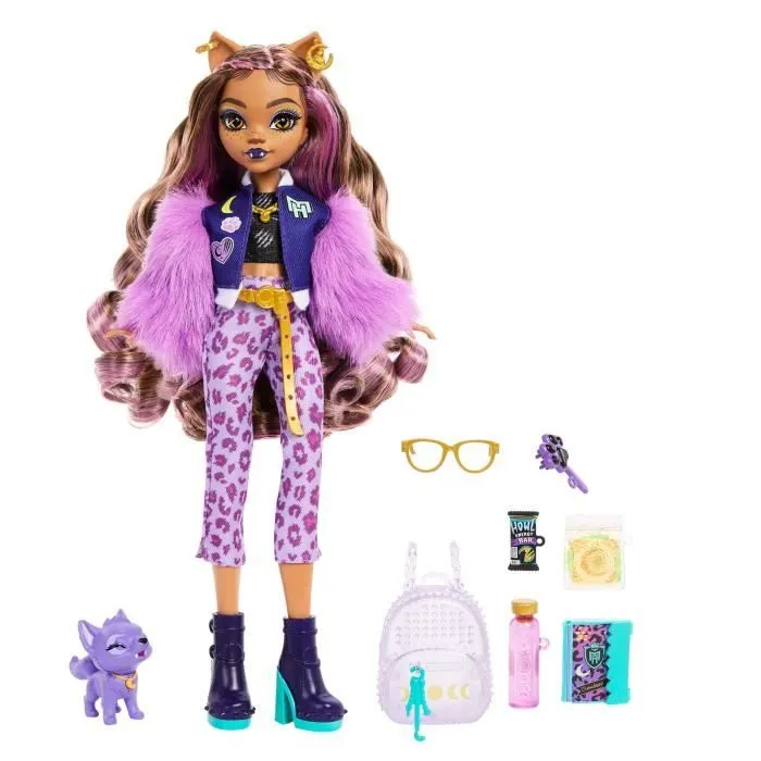 Monster High-Clawdeen Wolf-Poupée avec chien Crescent et accessoires HRP65-5