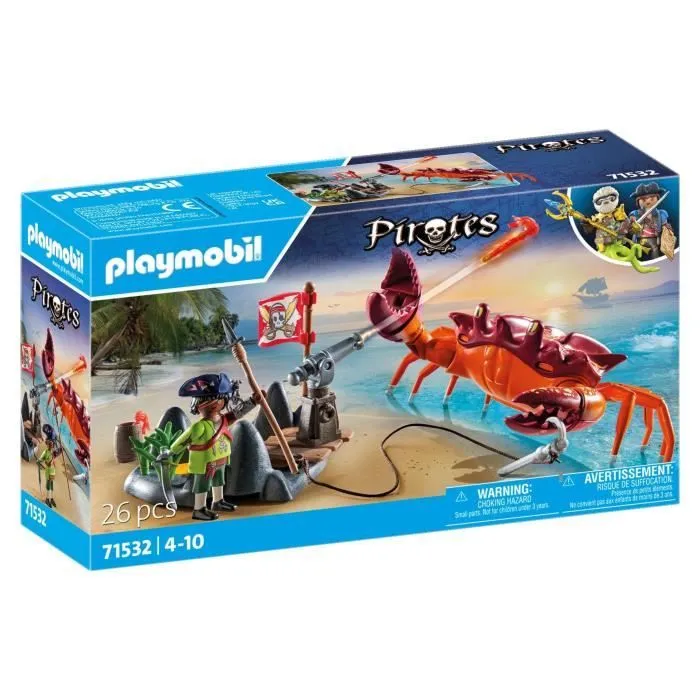PLAYMOBIL 71532 Pirate et crabe géant, Les Pirates, 26 pièces, Dès 4 ans-0