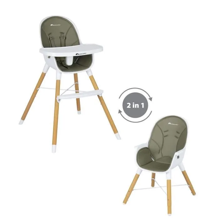 BEBECONFORT AVISTA Chaise haute évolutive, Dès 6 mois jusqu' à 6 ans (30 kg), se transforme en petite chaise enfant, Mineral green-5