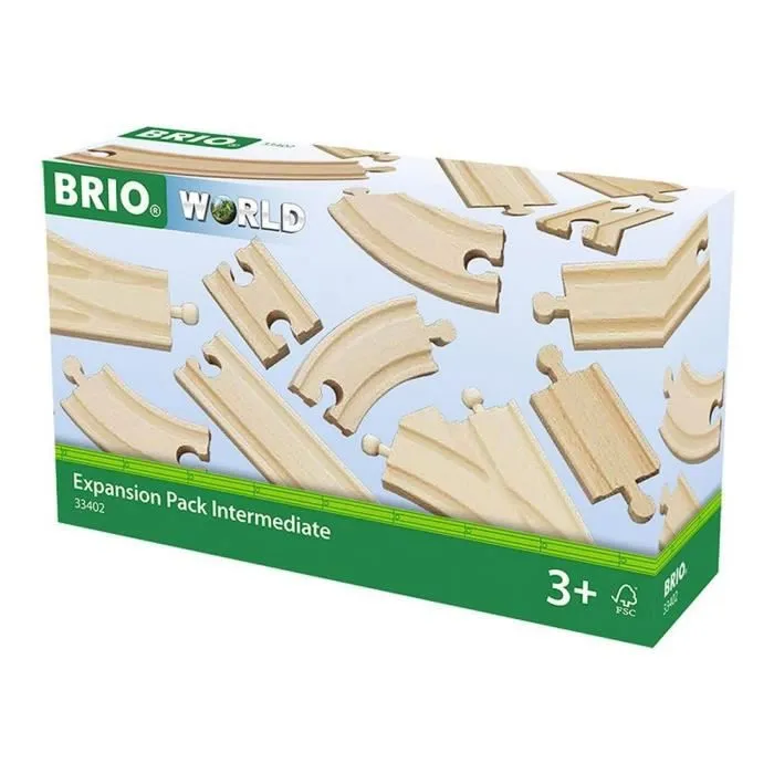 Coffret Evolution Intermédiaire 16 Rails - BRIO - 33402 - Circuit de train en bois pour enfant dès 3 ans-3