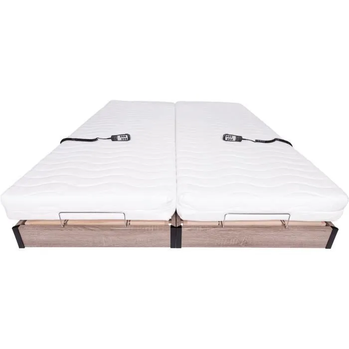 Ensemble relaxation matelas + sommiers électriques 2x70x190 - Mousse - Ferme - TALCA Fabrication française-2