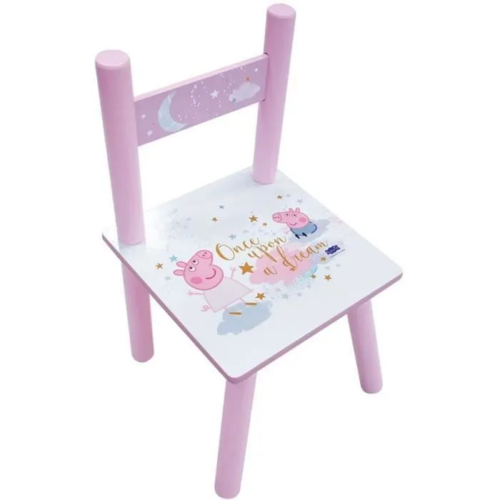Fun house peppa pig dream table h.41,5 x l.60 x p. 40 cm avec une chaise h.49.5 x l.31 x p.31,5 cm pour enfant-4