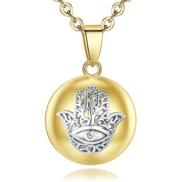 Collier bola de grossesse main de Fatma avec oeil Bijou de grossesse-0