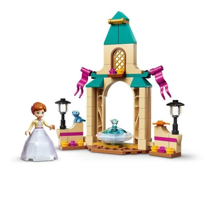 LEGO® 43198 Disney La Cour du Château d’Anna, Jouet de Construction pour Enfants avec Mini-Poupée Reine des Neiges 2 et Robe Diamant-1