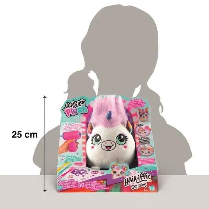 Canal Toys - Airbrush Plush - Peluche Squishy Hair’iffic à coiffer et décorer avec spray électronique, feutres, -AIR 040- aléatoire-8