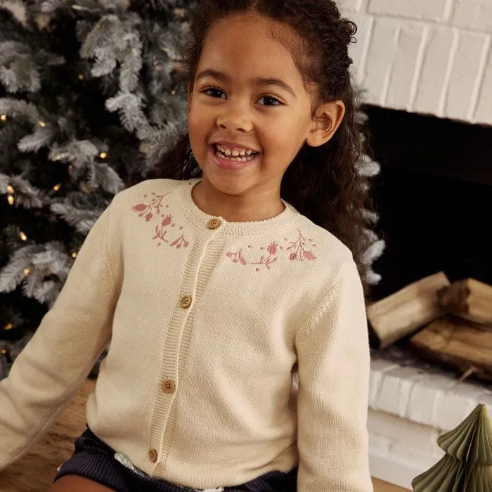 Gilet bébé en tricot - PETIT BEGUIN - Eva - 100% coton - Broderies délicates - Boutons bois-3