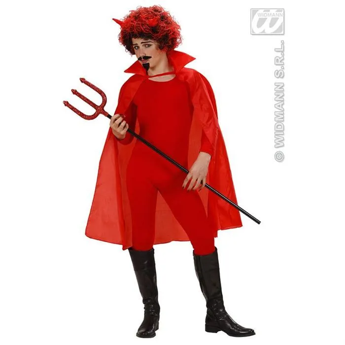 Cape de Diable rouge (100cm) - Enfant - WIDMANN - Polyester - A partir de 3 ans - Rouge - Grand col - Scratch