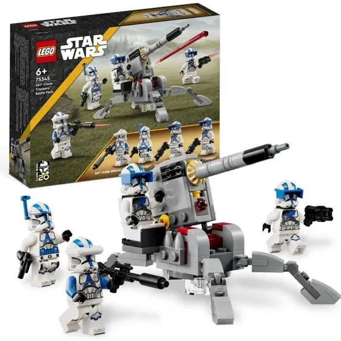 LEGO® Star Wars 75345 Pack de Combat des Clone Troopers de la 501ème Légion, Jouet avec Canon-0