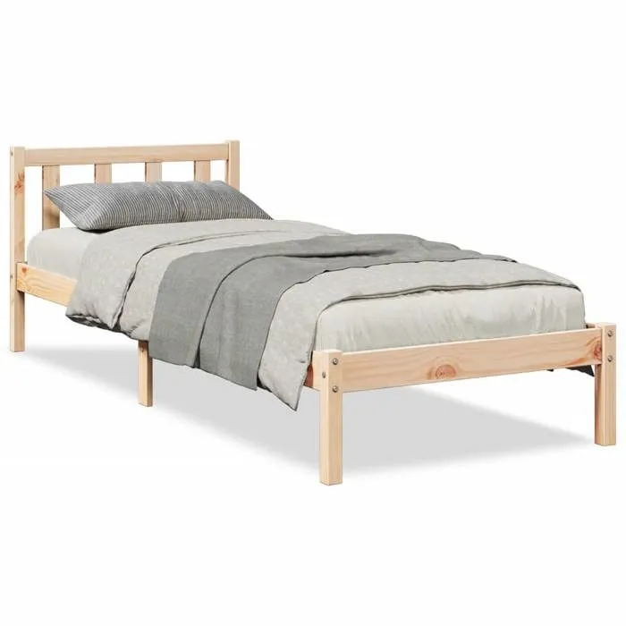 vidaXL Cadre de lit extra long sans matelas 90x220 cm bois massif pin, lit, meuble de chambre à coucher, lit en bois, lit 852444-1
