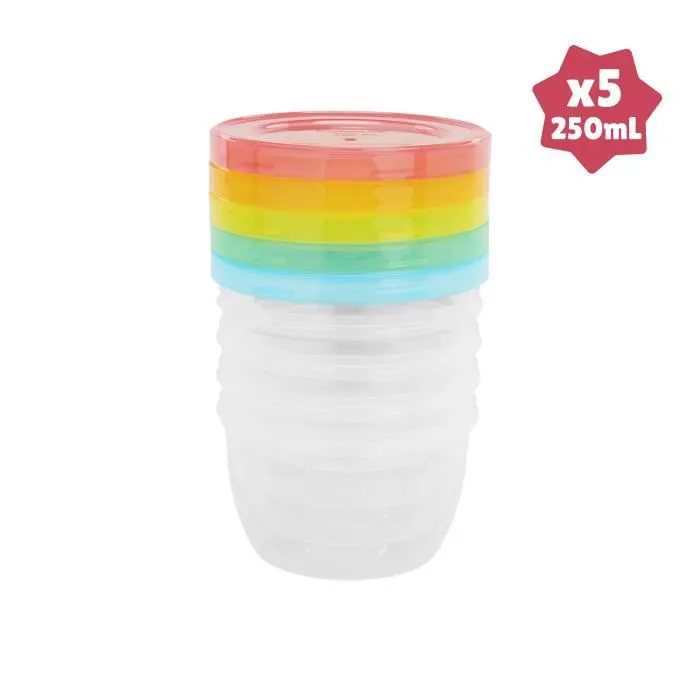 Badabulle BadaBowls Maxiportions - 5 Pots de Conservation bébé 250ml-3