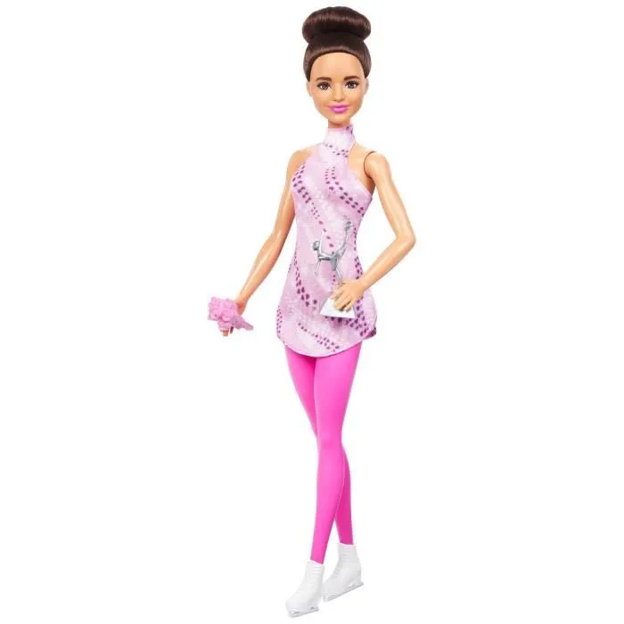 Barbie-Poupée Patineuse Artistique avec tenue amovible et trophée HRG37-0
