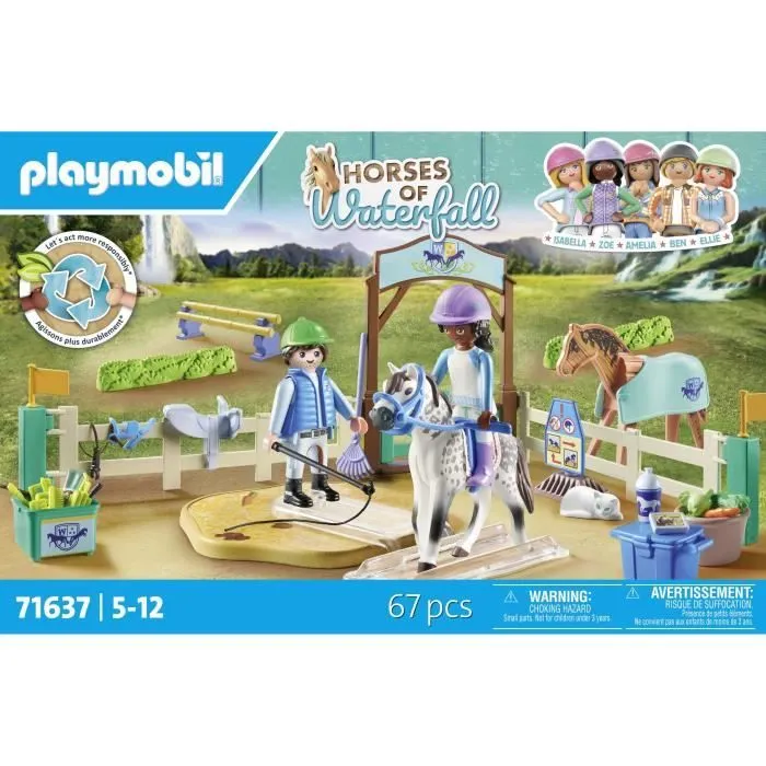 PLAYMOBIL 71637 Arène d'équitation, Horses of Waterfall, 67 pièces, Dès 5 ans-6