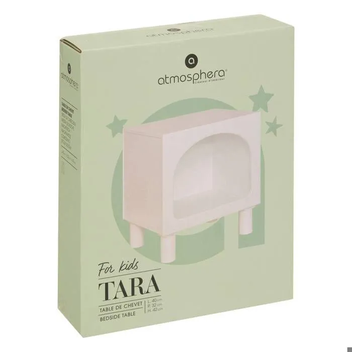 Chevet 1 compartiment "Tara" blanc 42x40x32cm - Atmosphera createur d'interieur - Blanc-1