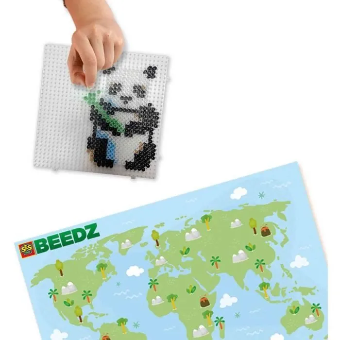 Perles à repasser - Animaux du monde - SES CREATIVE - Crée divers animaux avec 3500 perles et instructions.-2