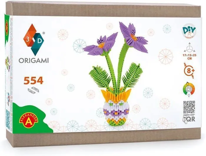 Kit créatif Origami 3D - Milliwood - Fleurs - 554 éléments - 17 x 15 x 25 cm - À partir de 8 ans-1