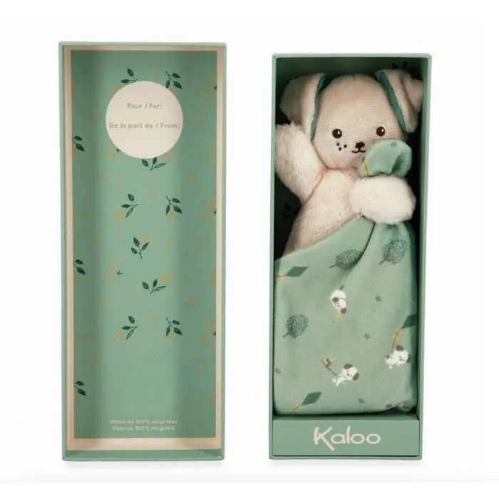 Kaloo - K226001 - Doudou Carre douceur Chien Vert - 18 cm-0