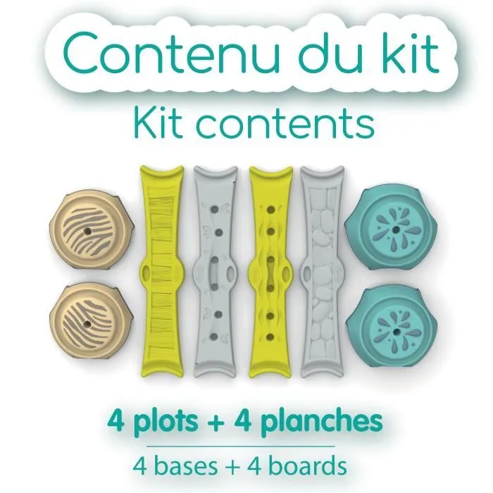 Smoby - Parcours de motricité Aventure - 4 plots + 4 planches - Equilibre, coordination, éveil, sensoriel - Fabriqué en France-5