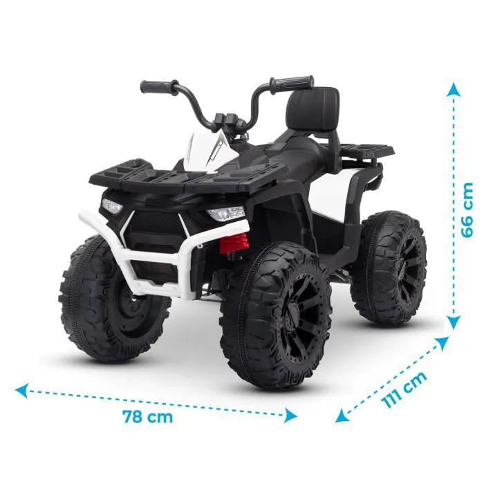 Quad électrique 2x 40W pour enfant - avec 4 suspensions, Marche AV-AR et Système audio Couleur:Blanc-2