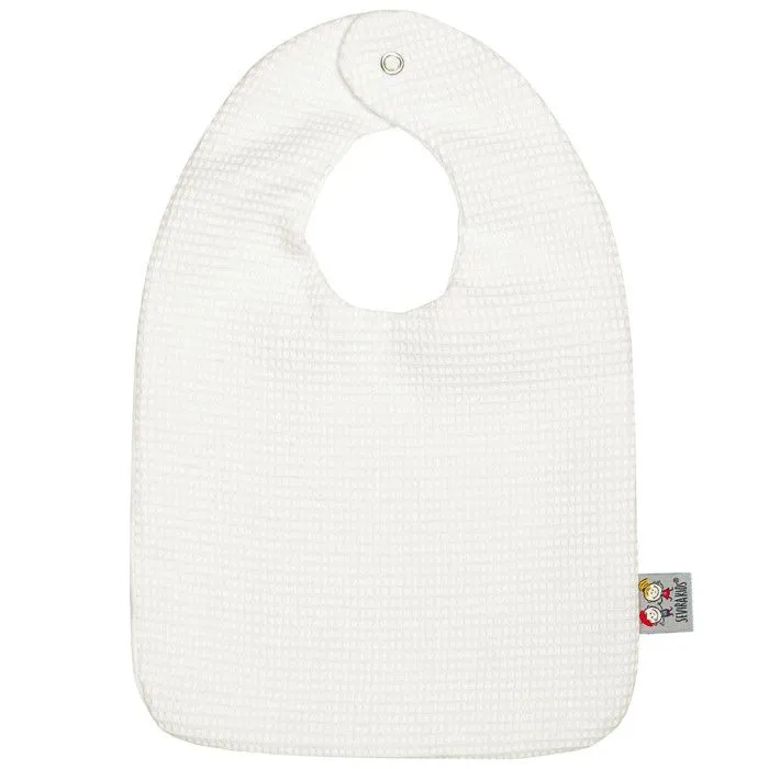 Bavoir bébé en coton nid d'abeille Naissance Écru-0