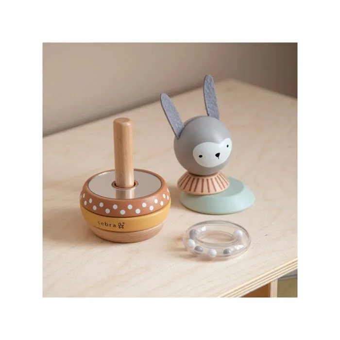 Jeu à empiler en bois Lapin - Eveil bébé - Sebra-1