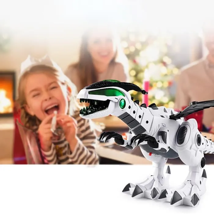 Jouet dinosaure mécanique - Non spécifié - Robot miniature - Spray brume - 6 ans et plus - Blanc-2