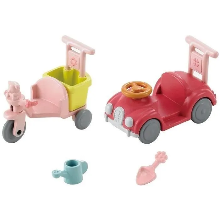 SYLVANIAN FAMILIES - TRICYCLE & MINI VOITURE BEBES - Jaune - Sets prêts à jouer-2