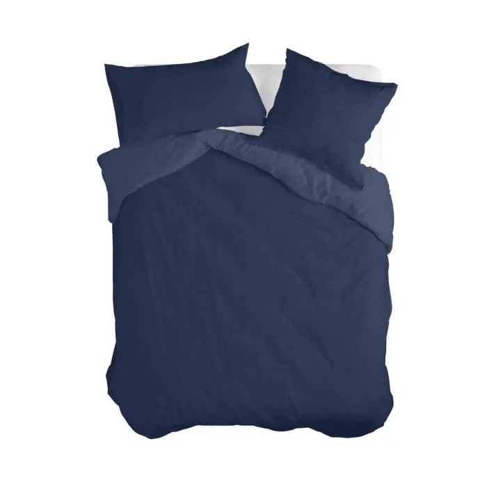 basic basic housse de couette 200x200 bleu marine-0