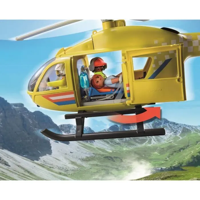 PLAYMOBIL 71203 Hélicoptère de secours, Figurine, City Action Les Secouristes-4