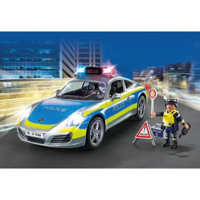 PLAYMOBIL 70066 Porsche 911 Carrera 4S Police, 2 policiers et accessoires, Effets sonores et lumineux, Dès 4 ans-2