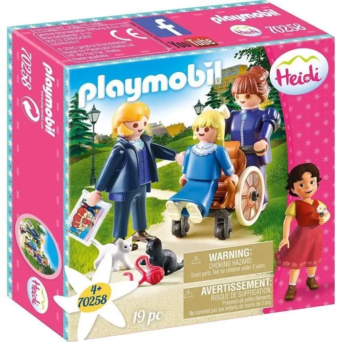 Playmobil - Heidi - Clara avec son père et Mlle Rottenmeier - Fauteuil roulant - 19 pièces-0