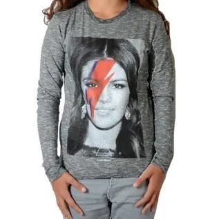 Tee Shirt Little Eleven Paris Selena LS Selena Gomez Mixte - Gris-2