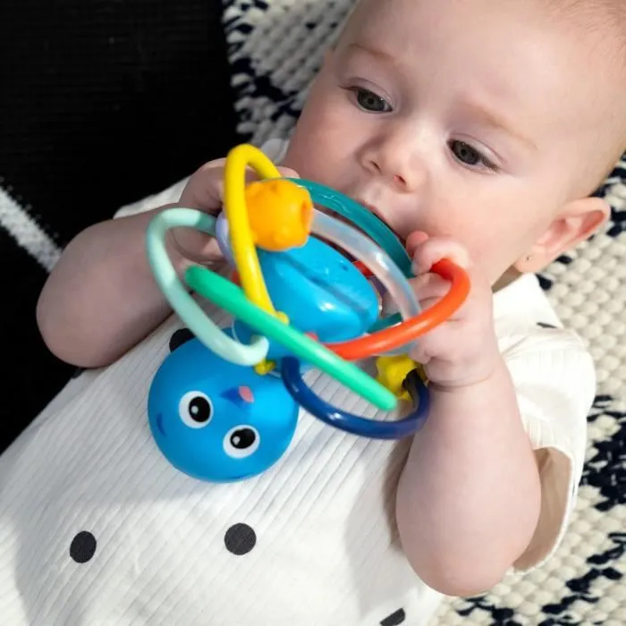 BABY EINSTEIN Ocean Explorers Opus' Shake & Soothe Anneaux de Dentitions, jouet et hochet, dès la naissance-1