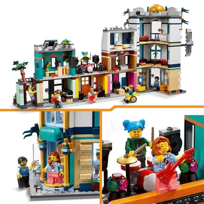 LEGO® Creator 31141 La Grand-rue, Jouet de Construction avec Gratte-Ciel et Rue de Marché, Idée Cadeau-2