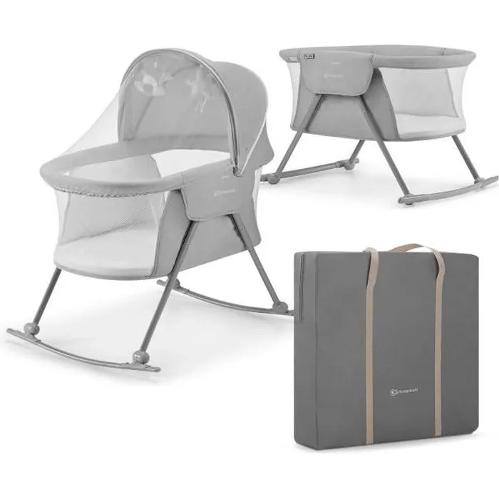 Kinderkraft LOVI Berceau pour bébé, lit de voyage, lit d'enfant, Gris-0