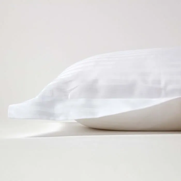 Taie d'oreiller - Satin de coton - Blanc - 50 x 75 cm - 330 fils - Hypoallergénique-1