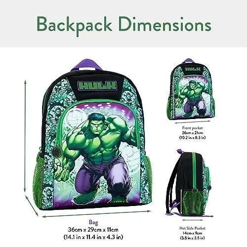 Marvel Enfants l'incroyable Hulk Sac à Dos,Taille unique,Noir-2