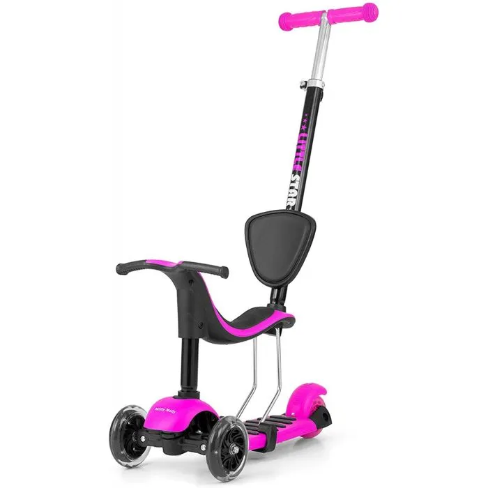 Trottinette - MILLY MALLY - Little Star 3-en-1 - Rose - Aluminium - 57x27x100cm - 24 mois - 50 kg - 3 roues-1