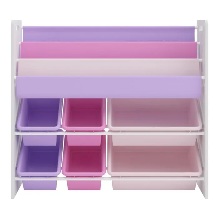 Étagère enfant Rødøy à motif océan 78 x 86 x 27 cm blanc violet rose-4