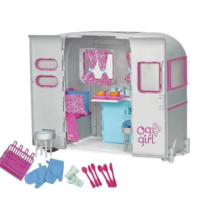 Panoplie du Campeur - OUR GENERATION - Enfant Fille - Caravane, Duvet, Couverts, Bols, Verres-0