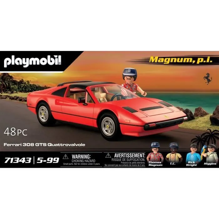 PLAYMOBIL 71343 Magnum Ferrari 308GT, Classic cars, Adulte, Voiture de collection, 48 pièces-6