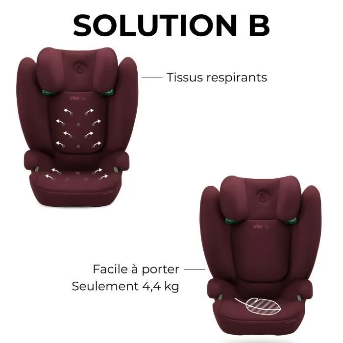 Siège auto CBX by CYBEX SOLUTION B I-FIX 3 à 12 ans - Groupe 2/3 - 100 à 150 cm Red | red-3