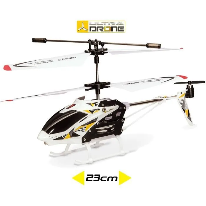 Hélicoptère télécommandé Ultradrone H23 Speed de MONDO MOTORS - Longueur 23cm - 3 canaux - Gyroscope - LED avant-2
