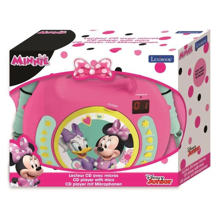 Lecteur CD portable avec 2 microphones Disney Minnie-3