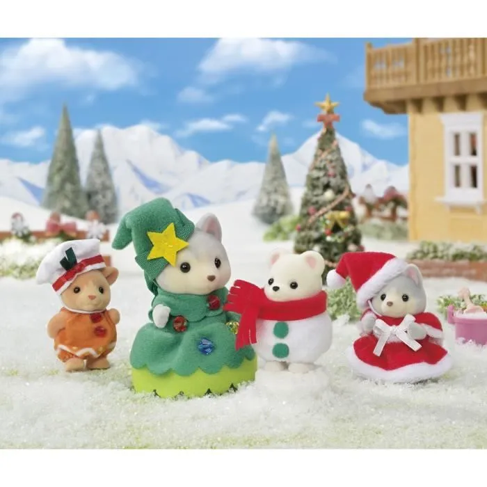 Poupée - SYLVANIAN FAMILIES - Le coffret de Noël - 4 figurines articulées-4