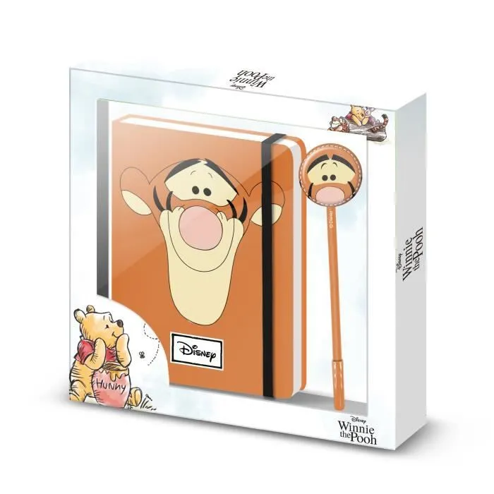 Winnie l'Ourson Tiger Face Coffret Cadeau avec Journal et Stylo à Bille Fashion, One Size Orange-0
