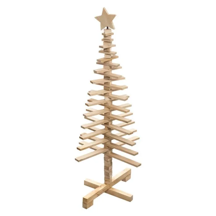 Féérie Lights & Christmas - Sapin de Noël en bois articulé Lodge - H. 120 cm-0