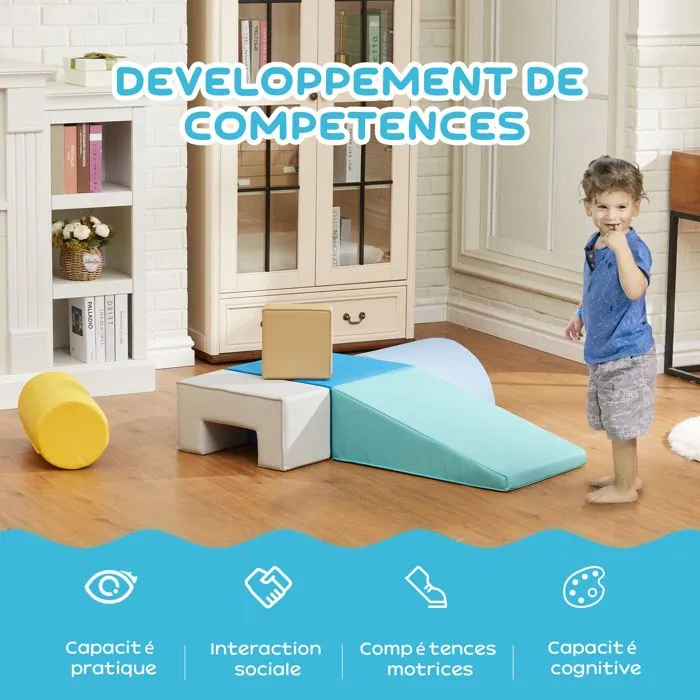 6 blocs de construction en mousse XXL - AIYAPLAY - jeux éducatif - module motricité - certifiés normes EN71-1-2-3 - mousse PU 20D-5