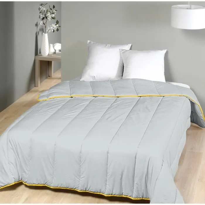 Couette tempérée Gris Clair - 2 personnes 240 x 260 - MI SAISON - MORTREUX-0