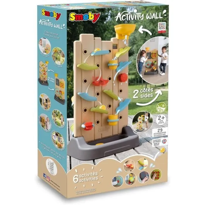 Smoby - Mur d'activités enfant - Circuit de balles + circuit d'eau - 6 jeux différents - Dés 2ans-6